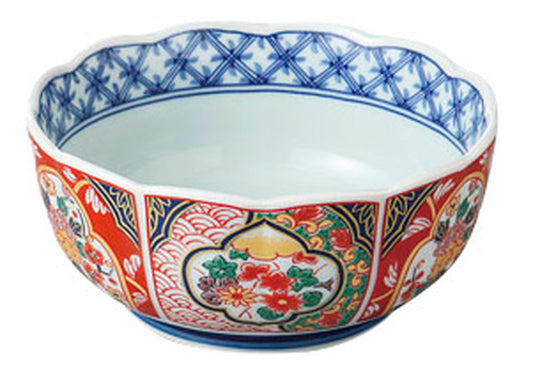 錦唐草木甲菊型小鉢 有田焼 [ 13 x 6.7cm ] [ 中鉢 ] | 和食 飲食店 旅館 料亭 業務用