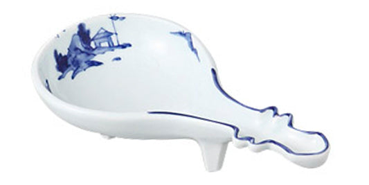 染付山水びわ型小鉢 [ 16.9 x 8.9 x 4cm ] [ 小鉢 ] | 和食 飲食店 旅館 料亭 業務用