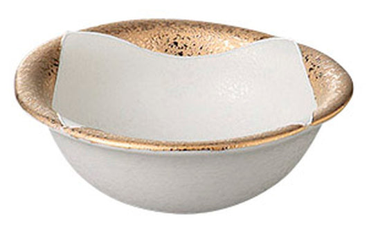 ゴールドスクエアーつば付 丸4.0鉢 [ 13.5 x 4.6cm ] [ 丸小鉢 ] | 和食 飲食店 旅館 料亭 業務用