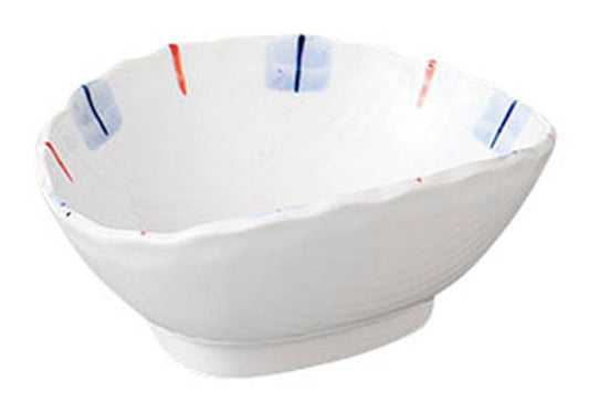 二色十草楕円小鉢 [ 11.6 x 10.3 x 5.8cm ] [ 変形小鉢 ] | 和食 飲食店 旅館 料亭 業務用