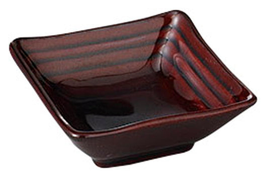 アメ釉段々角小鉢 [ 8.8 x 3.3cm ] [ 小付 ] | 和食 飲食店 旅館 料亭 業務用