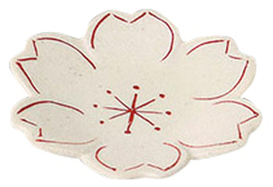 彩光赤絵サクラ小皿 [ 6.1 x 1.2cm ] [ 珍味 ] | 和食 飲食店 旅館 料亭 業務用