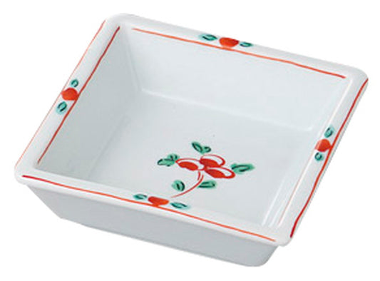 一ツ花角鉢 [ 11 x 11 x 3.7cm ] [ 松花堂 ] | 和食 飲食店 行楽 料亭 業務用