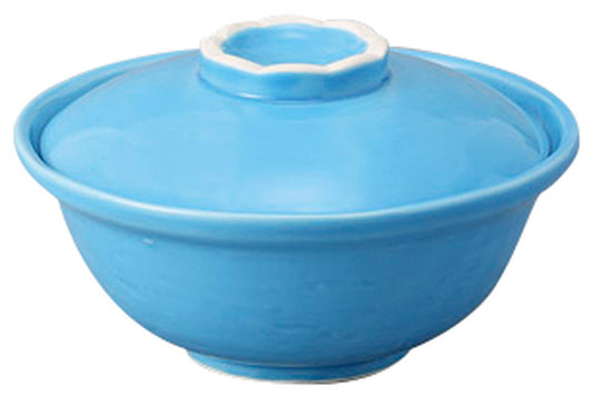 トルコブルー蓋物 [ 136 x 7.8cm ] [ 円菓子碗 ] | 和食 飲食店 弁当 料亭 業務用