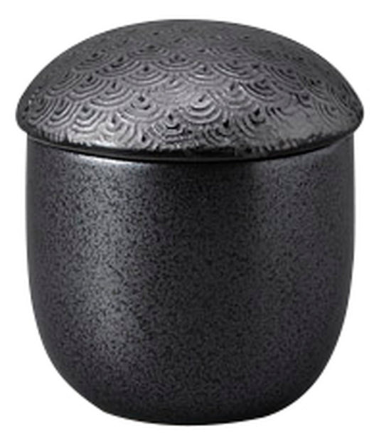 黒四海波小むし [ 7.5 x 8.4cm 160cc ] [ むし碗 ] | 和食 飲食店 旅館 料亭 業務用