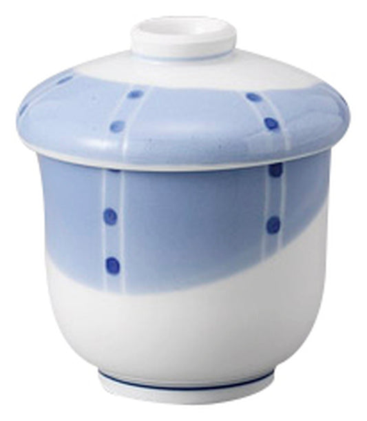 ブルー水玉むし碗 [ 6.3 x 8.3cm 130cc ] [ むし碗 ] | 和食 飲食店 旅館 料亭 業務用