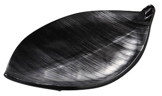 カスリ銀彩葉型向付 [ 22.5 x 13.6 x 4.6cm ] [ 前菜皿 ] | 和食 飲食店 旅館 料亭 業務用