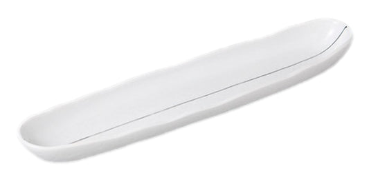 プラチナライン細長鉢(大) [ 37.3 x 8 x 3.3cm ] [ 付出皿 ] | 和食 飲食店 旅館 料亭 業務用
