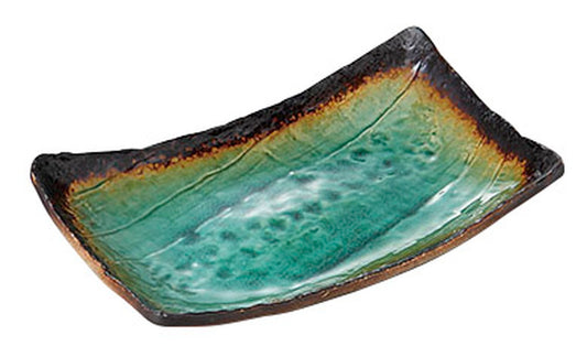 新海手造深口長角皿 [ 26.5 x 16.7 x 4.8cm ] [ ほっけ皿 ] | 和食 飲食店 旅館 居酒屋 業務用