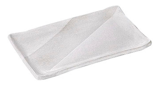 白釉重ね8寸長角皿 [ 23.5 x 14.5 x 1.5cm ] [ 焼物皿 ] | 和食 飲食店 旅館 定食屋 業務用