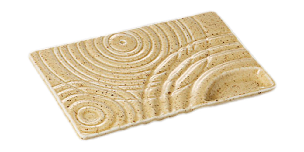 砂丘波紋仕切付串皿 [ 16.8 x 10.1 x 1.2cm ] [ 仕切皿 ] | 和食 飲食店 旅館 料亭 業務用