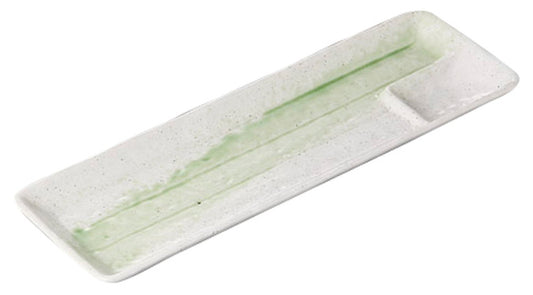 新緑仕切皿 [ 33.5 x 11 x 2.5cm ] [ 仕切皿 ] | 和食 飲食店 旅館 料亭 業務用