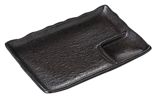 京天目庵仕切付串皿 [ 17.2 x 12 x 2.8cm ] [ 仕切皿 ] | 和食 飲食店 旅館 料亭 業務用