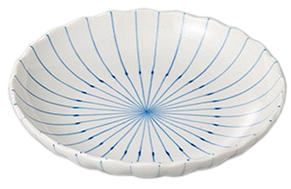 ピンストライプ5.0皿 [ 16.3 x 3.5cm ] [ 中皿 ] | 和食 飲食店 旅館 料亭 業務用