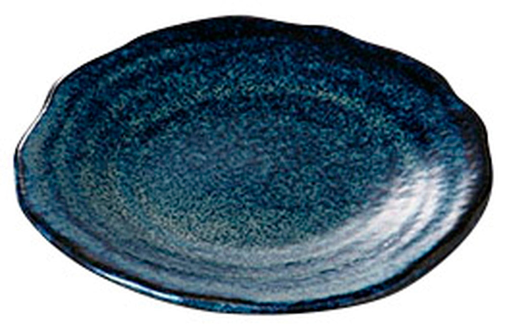 窯変青釉4.0皿 [ 15.1 x 14.8 x 1.8cm ] [ 和皿 ] | 和食 飲食店 旅館 料亭 業務用
