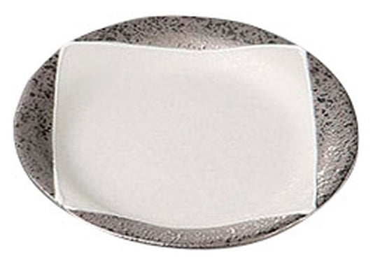 プラチナスクエアーつば付 丸3.5皿 [ 10.5 x 1.5cm ] [ 小皿 ] | 和食 飲食店 旅館 料亭 業務用