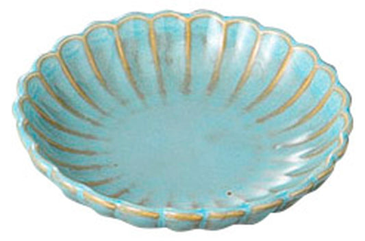 みずあさぎ菊型3.6丸皿 [ 11.2 x 2.5cm ] [ 小皿 ] | 和食 飲食店 旅館 料亭 業務用