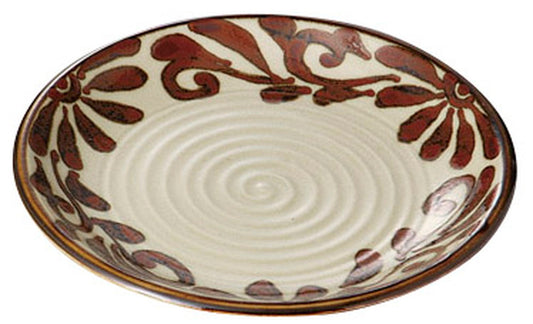 琉球サビ唐草7.0皿 [ 22.8 x 2.6cm ] [ 丸盛皿 ] | 和食 飲食店 旅館 料亭 業務用