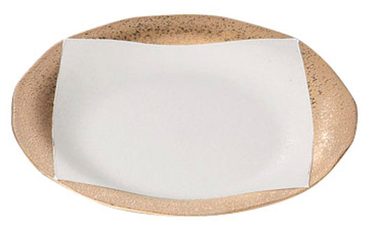 ゴールドスクエアーつば付 丸6.5皿 [ 19.5 x 2.3cm ] [ 丸盛皿 ] | 和食 飲食店 旅館 料亭 業務用