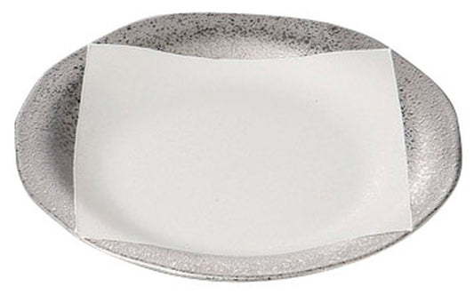 プラチナスクエアーつば付 丸6.5皿 [ 19.5 x 2.3cm ] [ 丸盛皿 ] | 和食 飲食店 旅館 料亭 業務用