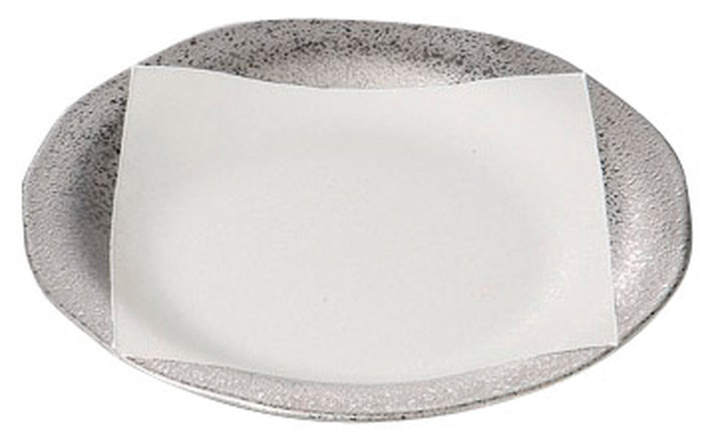 プラチナスクエアーつば付 丸6.5皿 [ 19.5 x 2.3cm ] [ 丸盛皿 ] | 和食 飲食店 旅館 料亭 業務用