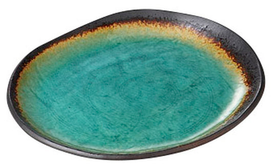 新海変形小判大皿 [ 26.2 x 22.2 x 2.3cm ] [ 丸盛皿 ] | 和食 飲食店 旅館 料亭 業務用