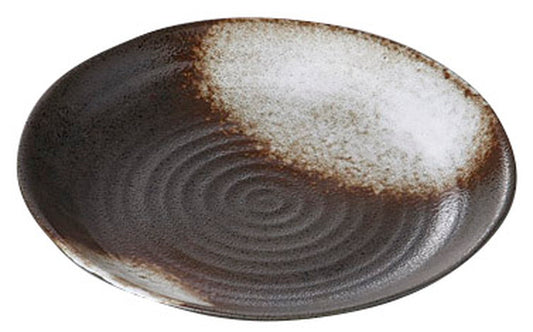 白吹天目7.0丸皿 [ 22.5 x 3cm ] [ 丸盛皿 ] | 和食 飲食店 旅館 料亭 業務用