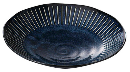 ハスイ十草海碧和軽9吋スープ [ 23 x 4.8cm ] [ 丸盛皿 ] | 和食 飲食店 旅館 料亭 業務用