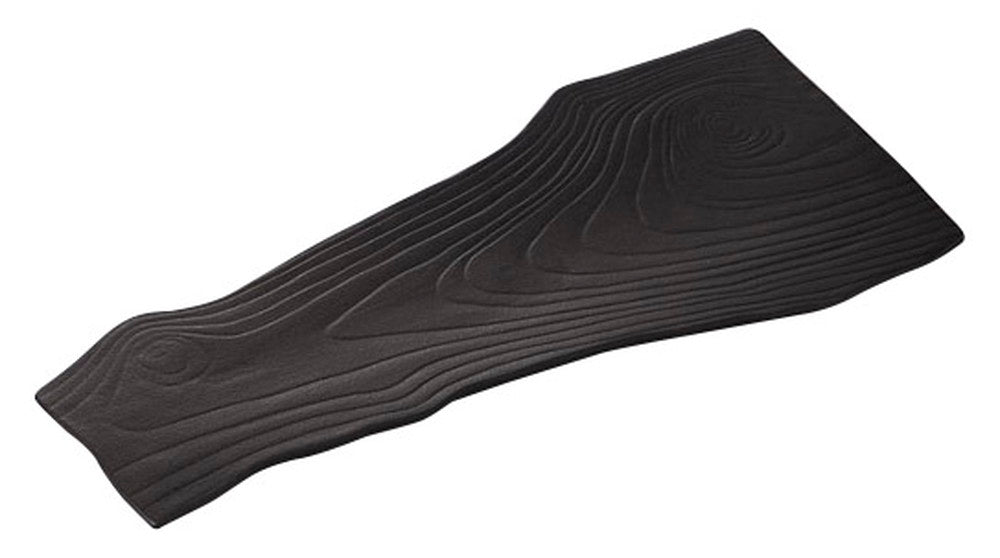 炭化土木目長大皿 [ 40.5 x 20 x 1.5cm ] [ 長角盛皿 ] | 和食 飲食店 旅館 料亭 業務用