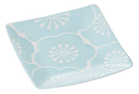 はふり取皿(梅・青) [ 15.5 x 15.5 x 1.5cm ] [ 正角盛皿 ] | 和食 飲食店 旅館 料亭 業務用