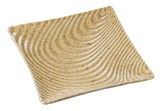 砂丘風紋正角皿(小) [ 16.6 x 16.6 x 2cm ] [ 正角盛皿 ] | 和食 飲食店 旅館 料亭 業務用