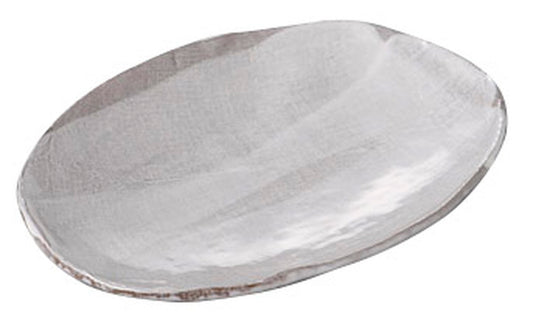 白刷毛目8号小判皿 [ 24 x 17 x 4cm ] [ 変形盛皿 ] | 和食 飲食店 旅館 料亭 業務用