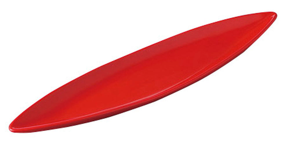 朱赤リーフディッシュ先付 [ 38 x 8.5 x 2.5cm ] [ 変形盛皿 ] | 和食 飲食店 旅館 料亭 業務用