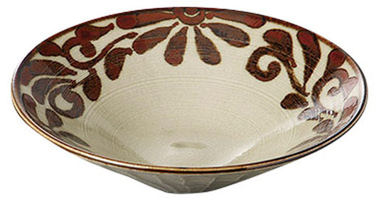 琉球サビ唐草しのぎ浅鉢大 [ 24.5 x 6.6cm ] [ 盛鉢 ] | 和食 飲食店 旅館 料亭 業務用