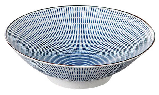 十草(青)8.0麺鉢 [ 24.7 x 7.6cm ] [ 盛鉢 ] | 和食 飲食店 旅館 料亭 業務用