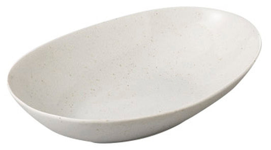 白釉楕円盛鉢 [ 25 x 17 x 5.5cm ] [ 盛鉢 ] | 和食 飲食店 旅館 料亭 業務用