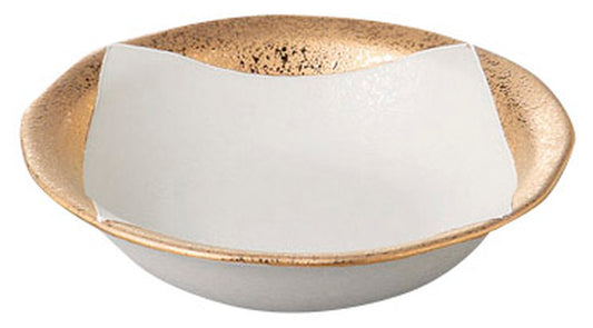 ゴールドスクエアーつば付 丸6.5鉢 [ 19.8 x 4.7cm ] [ 鉢 ] | 和食 飲食店 旅館 料亭 業務用