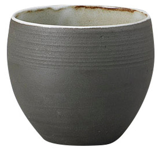 炭化土丸カップ(白) [ 9.5 x 9.5 x 8cm 約340cc ] [ 酒器 ] | 和食 飲食店 割烹 居酒屋 業務用