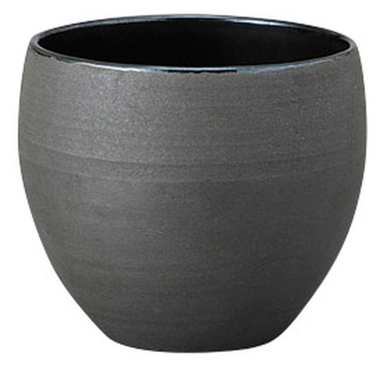 炭化土丸カップ(黒) [ 9.5 x 9.5 x 8cm 約340cc ] [ 酒器 ] | 和食 飲食店 割烹 居酒屋 業務用