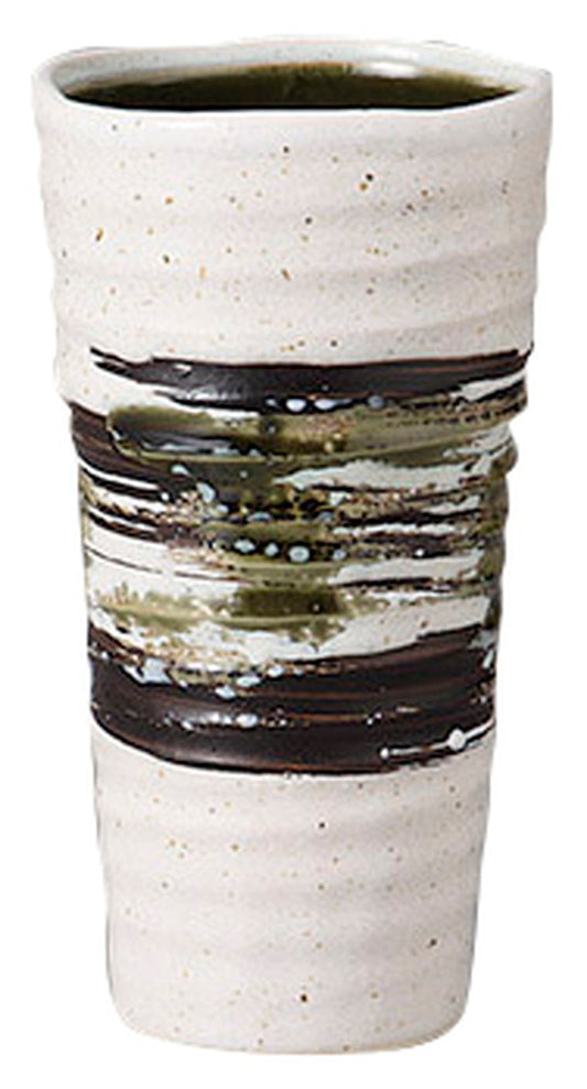 白唐津織部ハケロングタンブラー [ 8.6 x 15cm 約400cc ] [ 酒器 ] | 和食 飲食店 割烹 居酒屋 業務用