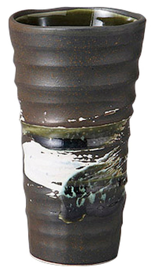 イブシ織部ロングタンブラー [ 8.6 x 15cm 約400cc ] [ 酒器 ] | 和食 飲食店 割烹 居酒屋 業務用