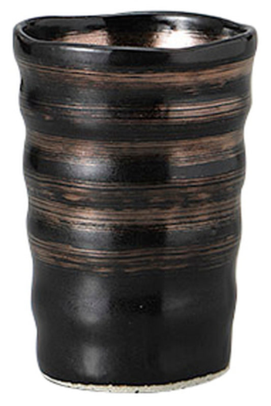 カスリ金彩ろくろ目フリーカップ [ 7.3 x 10.5cm ] [ 酒器 ] | 和食 飲食店 割烹 居酒屋 業務用