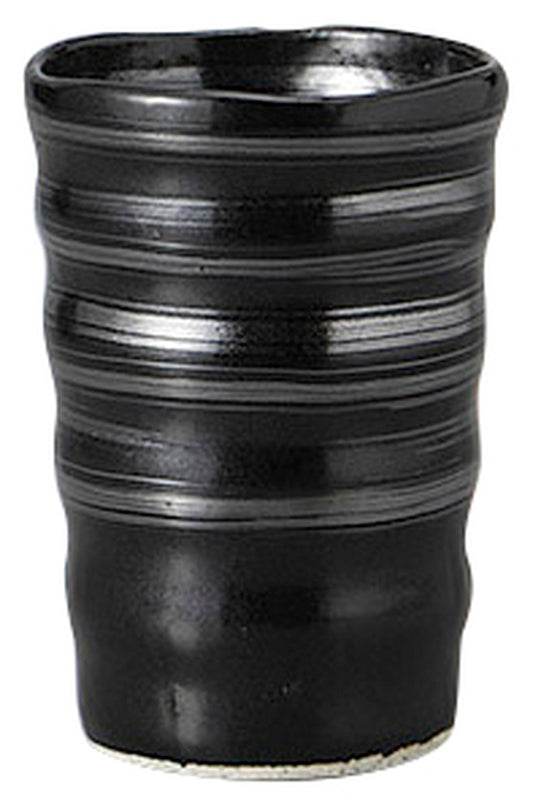 カスリ銀彩ろくろ目フリーカップ [ 7.3 x 10.5cm ] [ 酒器 ] | 和食 飲食店 割烹 居酒屋 業務用