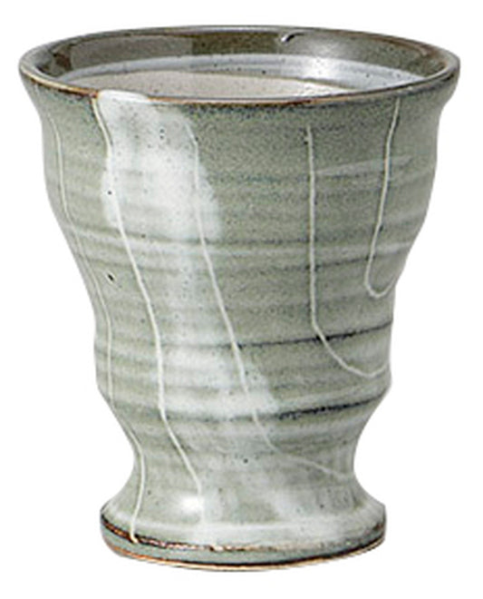 白年輪高台カップ [ 9.5 x 10.5cm 約280cc ] [ 酒器 ] | 和食 飲食店 割烹 居酒屋 業務用