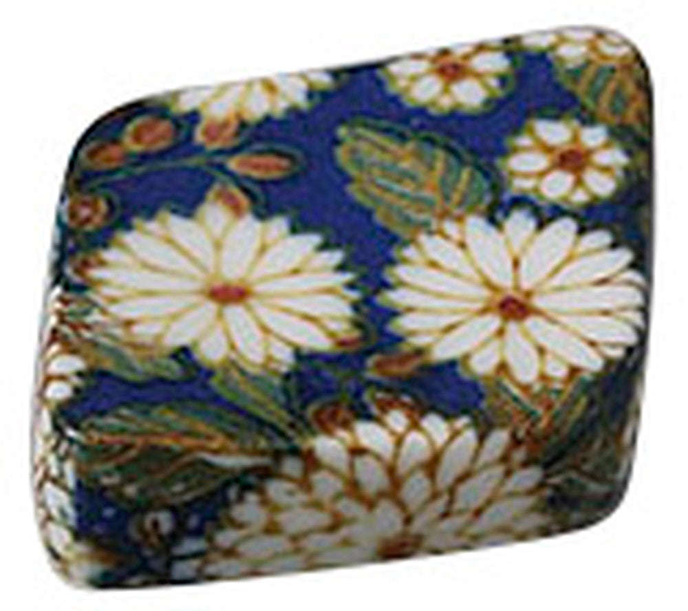 丸紋菊 青ひし型はしおき [ 5 x 3.5 x 1.2cm ] [ 箸置き ] | 和食 飲食店 旅館 日本土産 カフェ