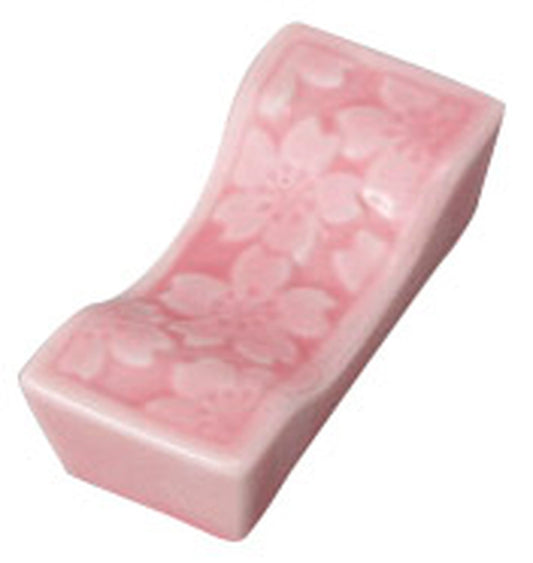 ピンク桜長角箸置 [ 4.9 x 2.3 x 1.5cm ] [ 箸置き ] | 和食 飲食店 旅館 日本土産 カフェ