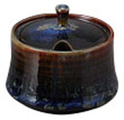 窯変天目青流からし入 [ 6.8 x 6.2cm ] [ 卓上小物 ] | 飲食店 定食屋 そば屋 トンカツ店 業務用