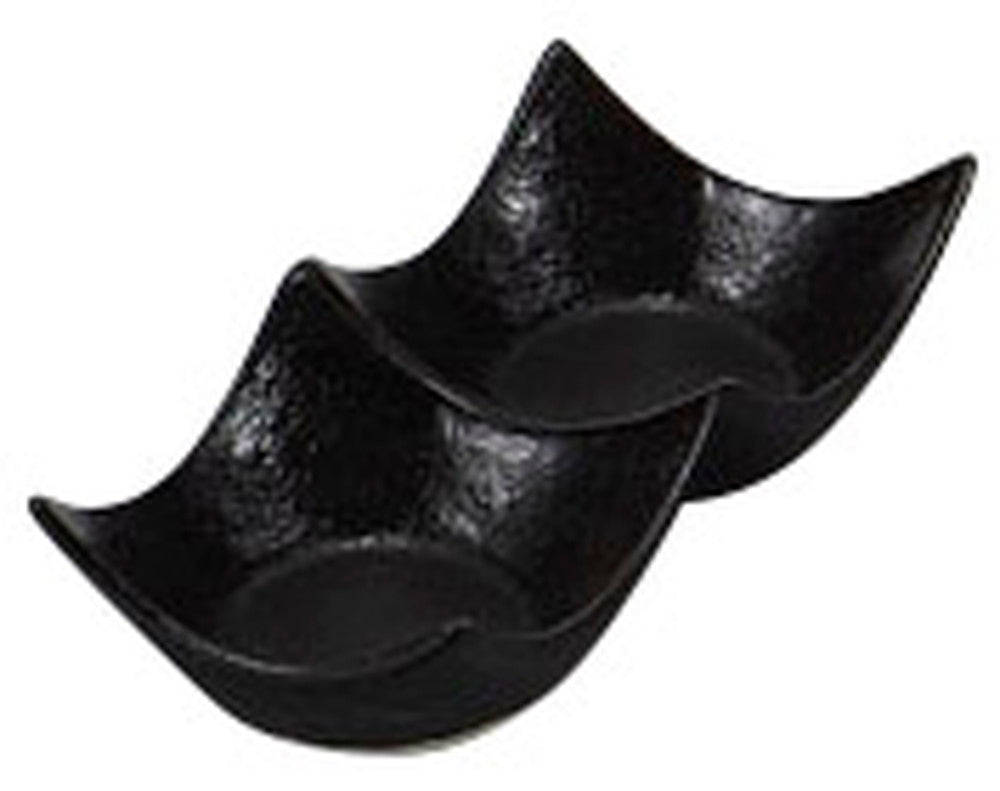 瀬戸黒石目型豆二連皿 [ 10.3 x 5 x 2.5cm ] [ そば用品 ] | 蕎麦屋 飲食店 和食 業務用