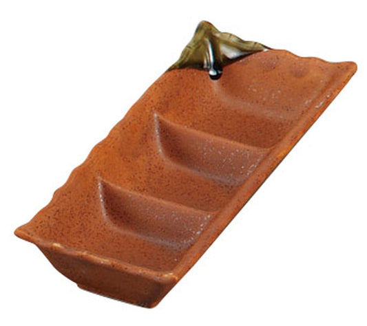 伊賀風三品深皿 [ 22 x 8.8 x 4cm ] [ そば用品 ] | 蕎麦屋 飲食店 和食 業務用