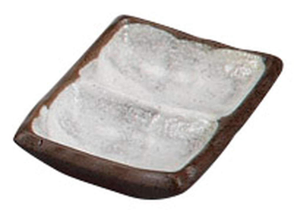 備前志野ミニ二品皿 [ 9.2 x 6.8 x 2cm ] [ そば用品 ] | 蕎麦屋 飲食店 和食 業務用